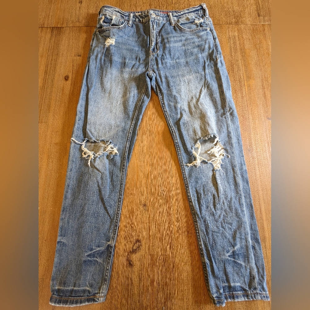 3 FOR 25$! Anthropologie Pilcro Jeans Slim High Rise Destroyed SIZE 27